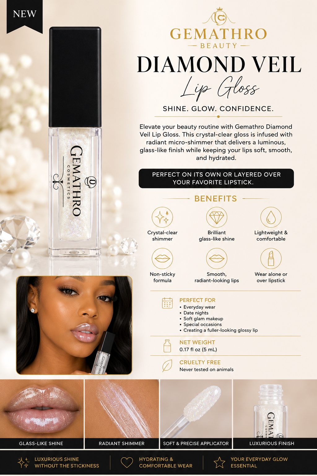 Gemathro Shimmer Lip Gloss